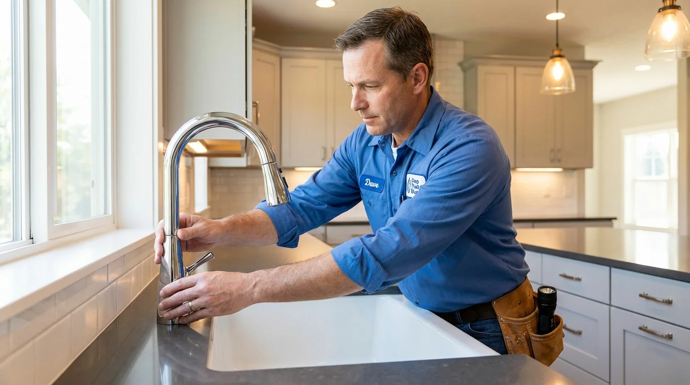 Kitchen faucet installation by Johns Plumbing LLC in Belchertown